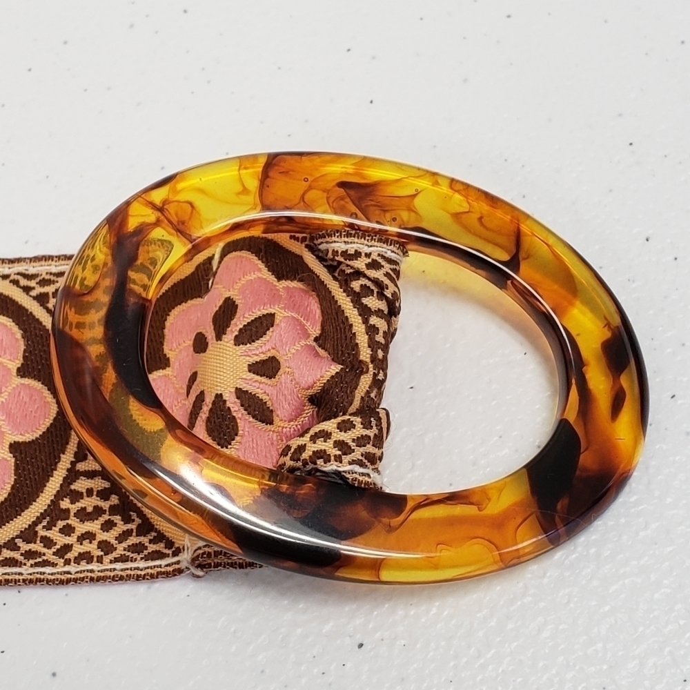 Vintage Floral Brocade Fabric Belt - Picture 5 of 7